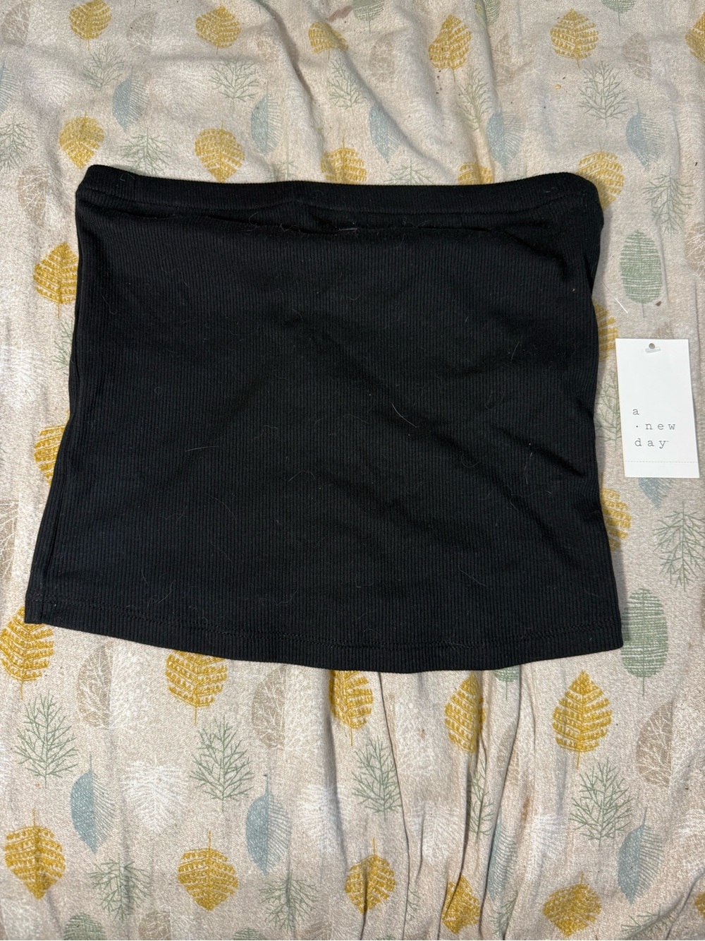 a new day Black Ribbed Tube Top Mini